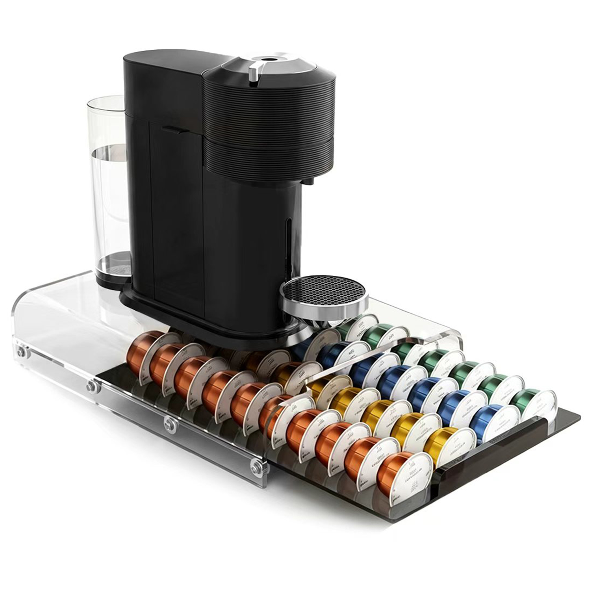 Acrylic coffee capsule drawer